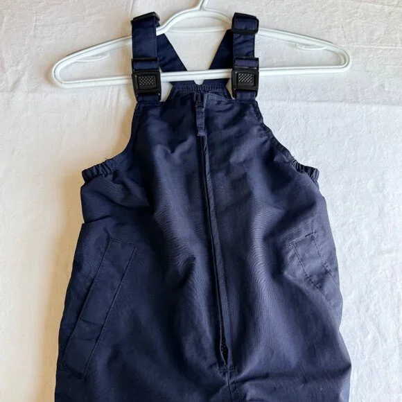 Lands End Kids Size 5 Navy Blue Snow Bib Overalls ow-A-Longs Feature - Picture 4 of 8